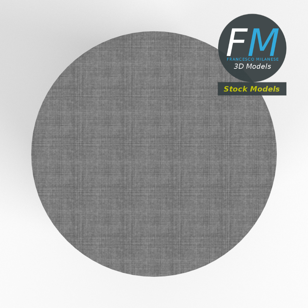3D-Modell - Runder Fußhocker - 06