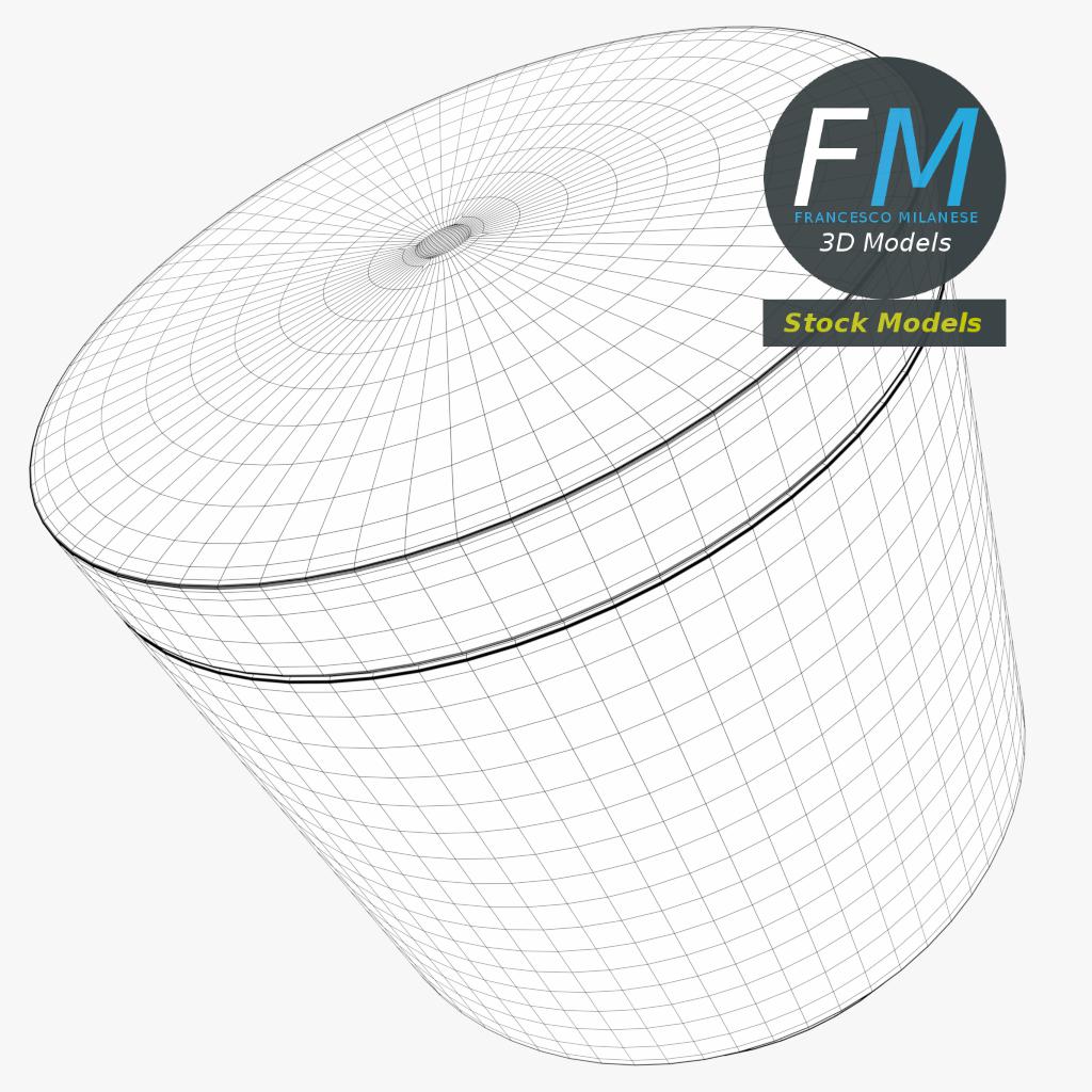 3D-Modell - Runder Fußhocker - 07
