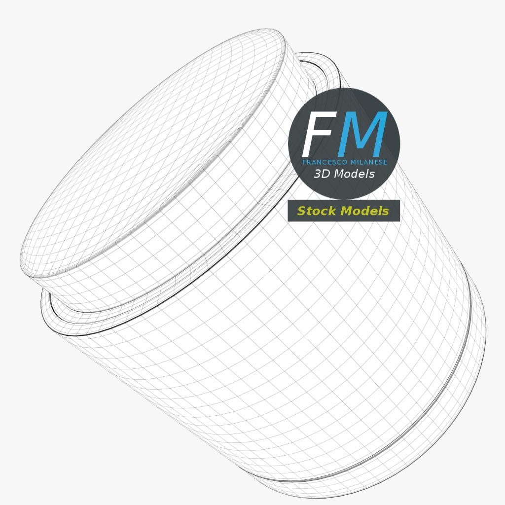 3D-Modell - Runder Fußhocker - 08