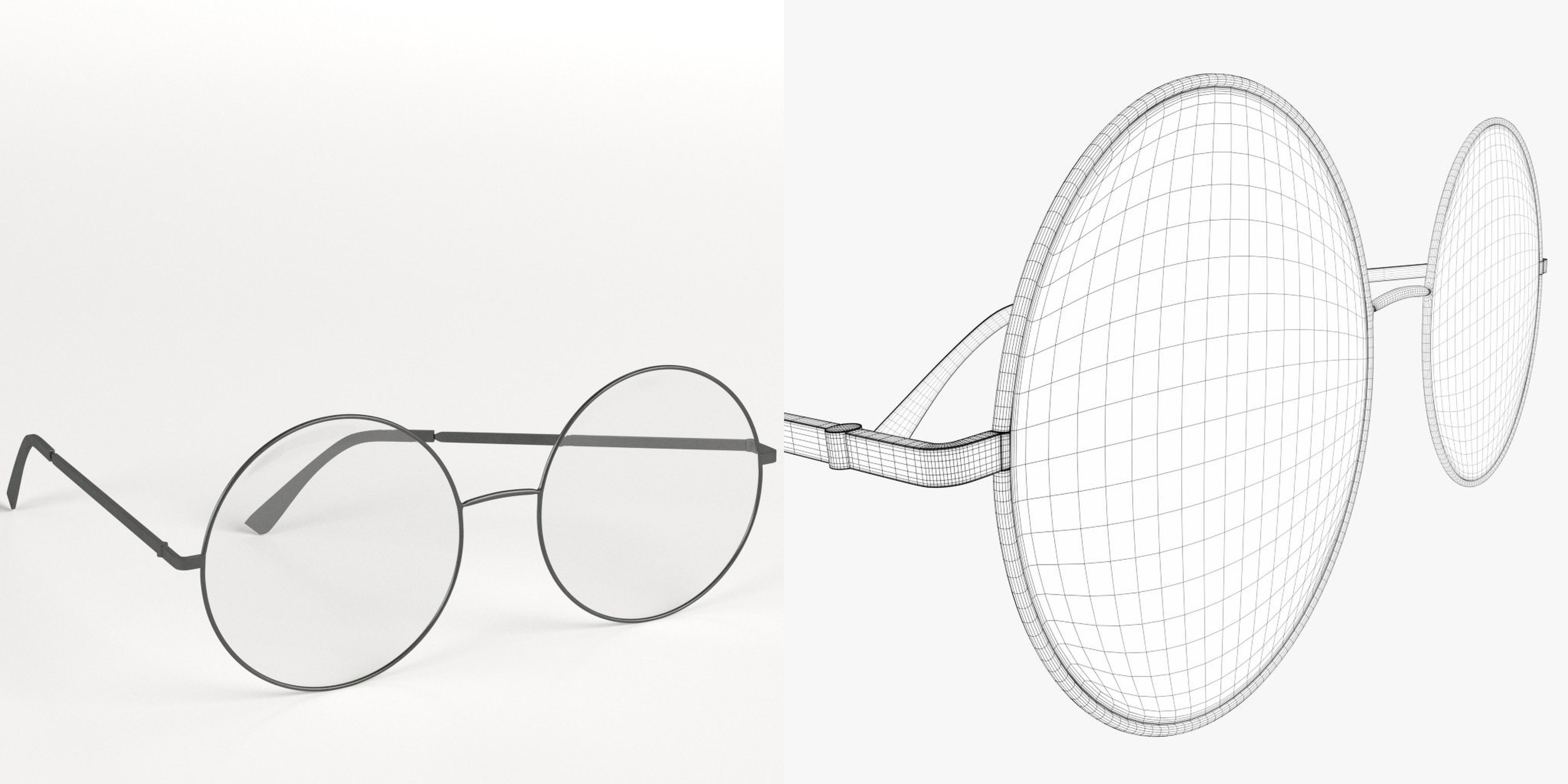 3D-Modell - Runde Brille