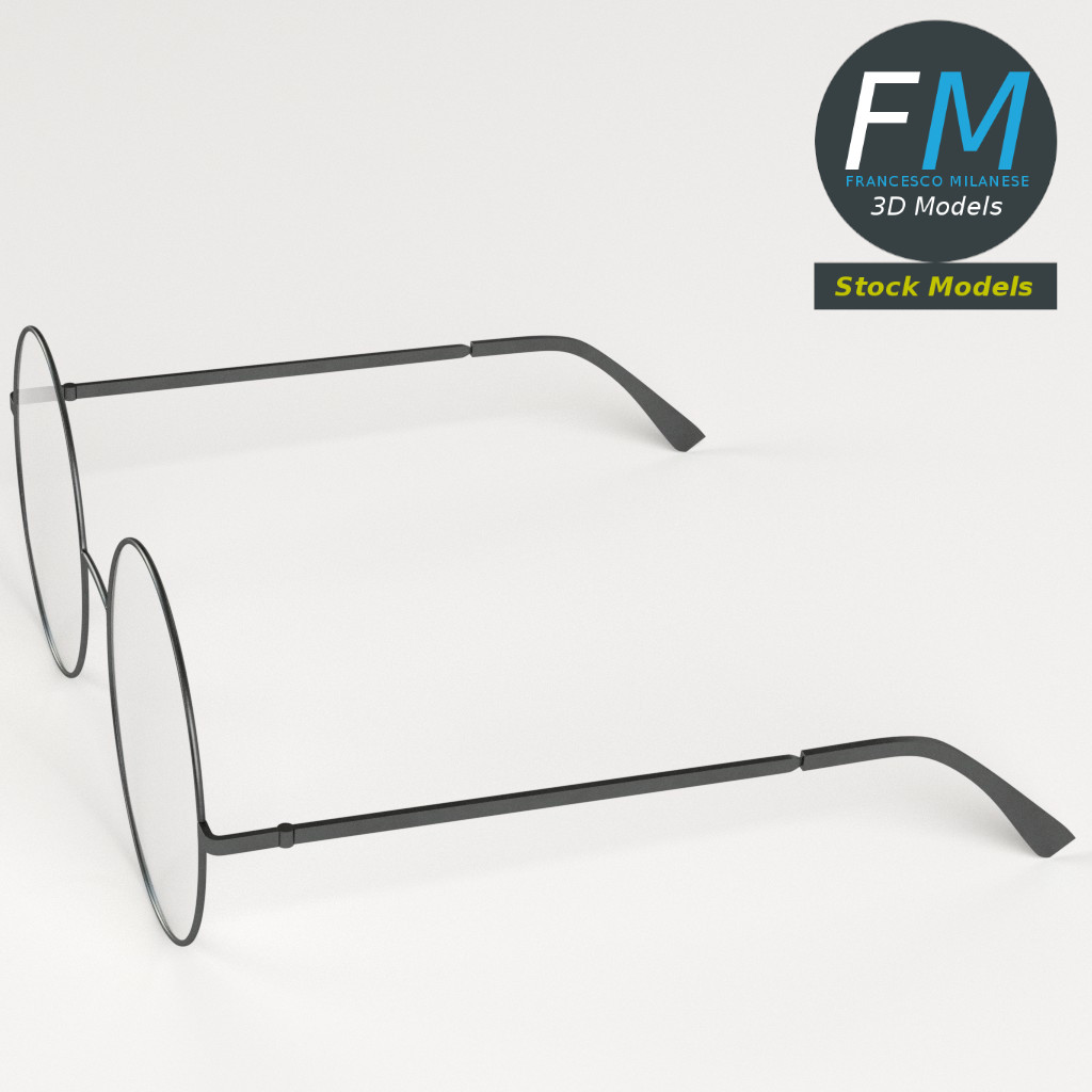 3D-Modell - Runde Brille - 02