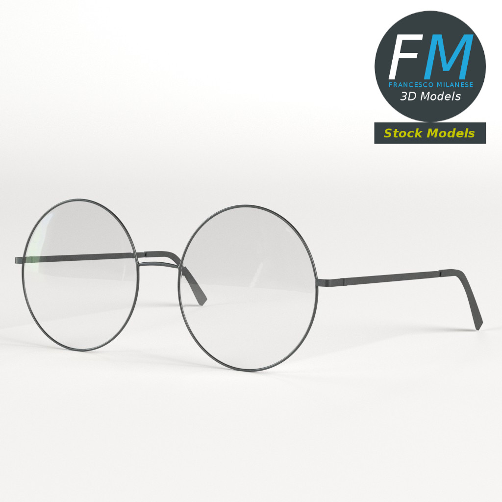 3D-Modell - Runde Brille - 03