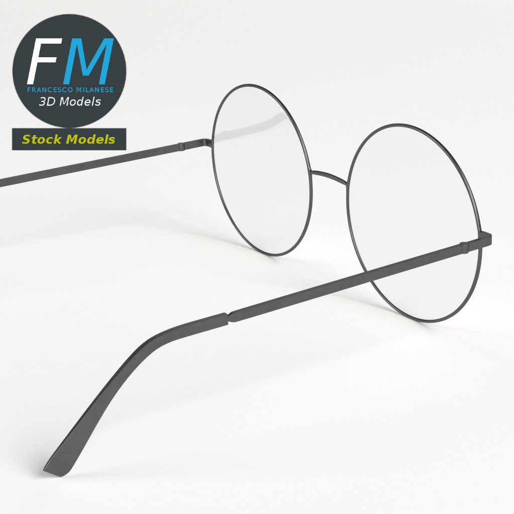 3D-Modell - Runde Brille - 04