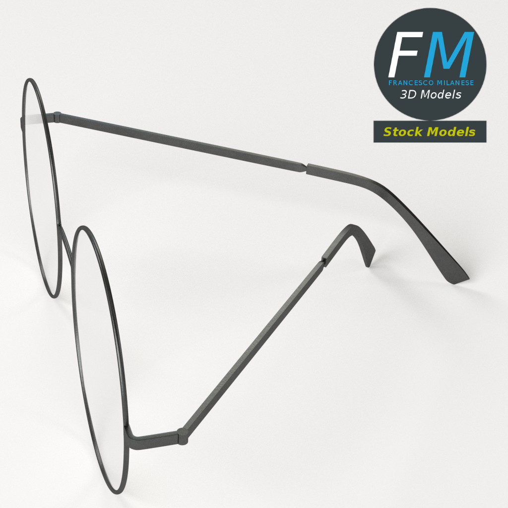 3D-Modell - Runde Brille - 05