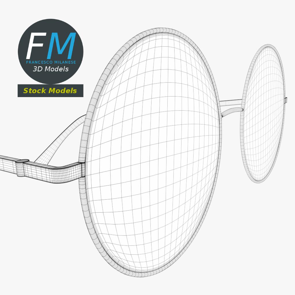 3D-Modell - Runde Brille - 07