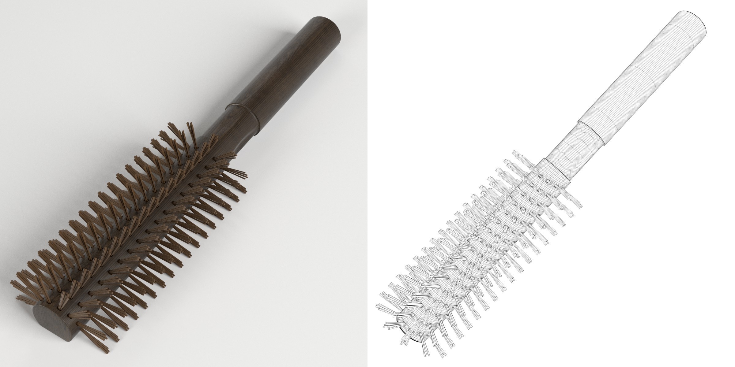 3D-Modell - Runde Haarbürste