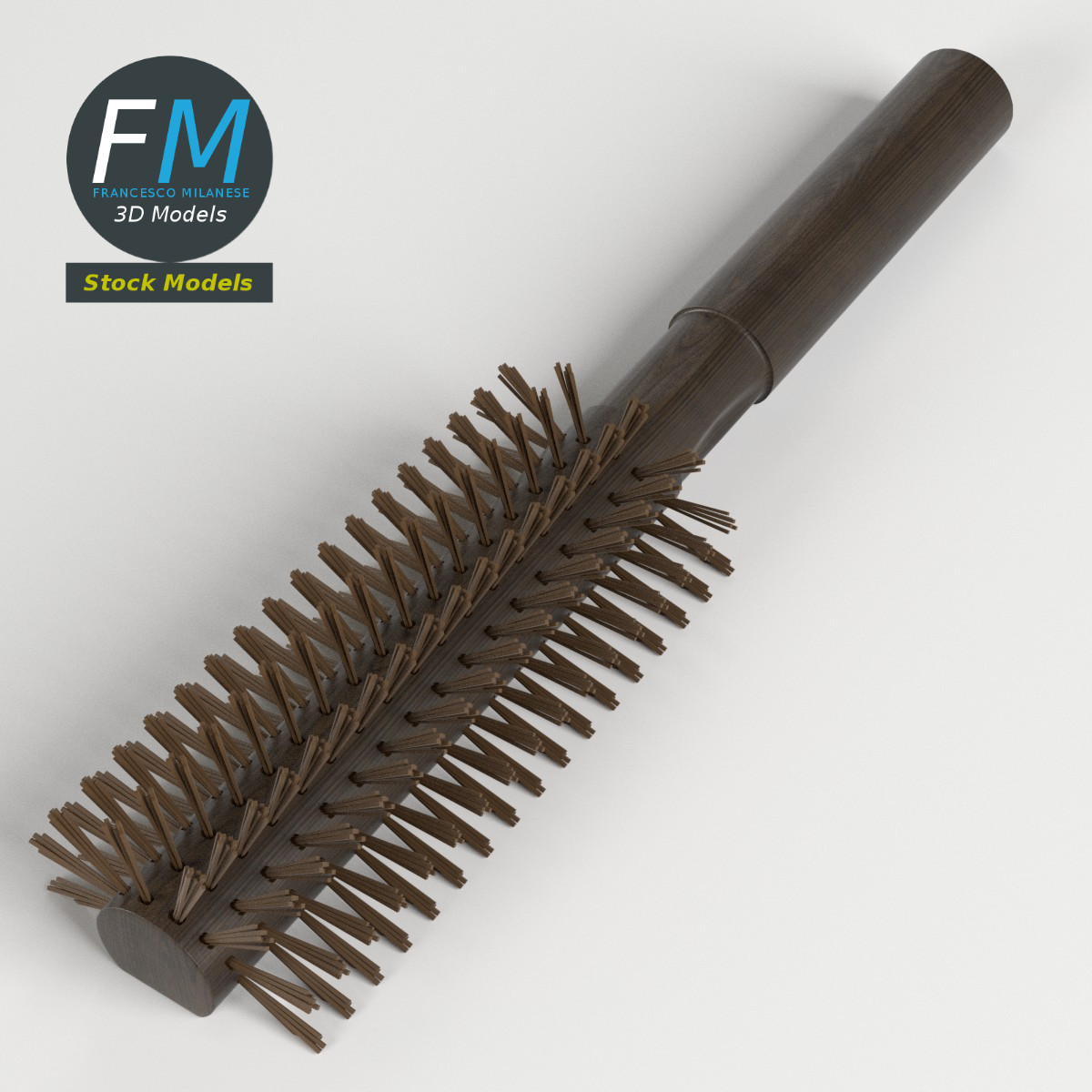 3D-Modell - Runde Haarbürste - 01