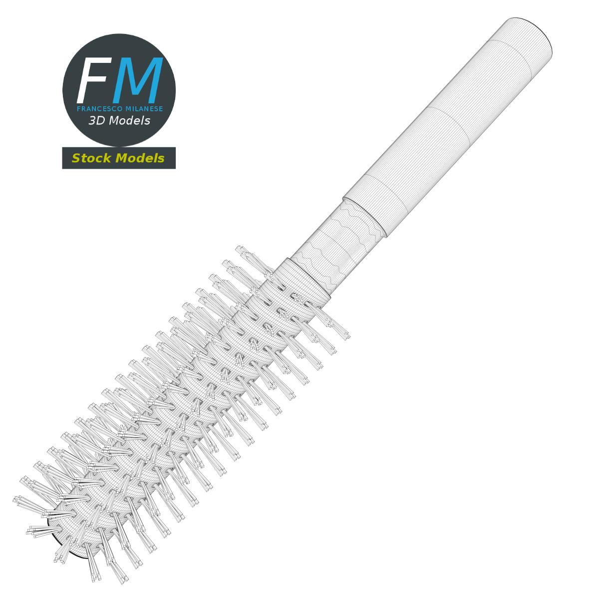 3D-Modell - Runde Haarbürste - 07