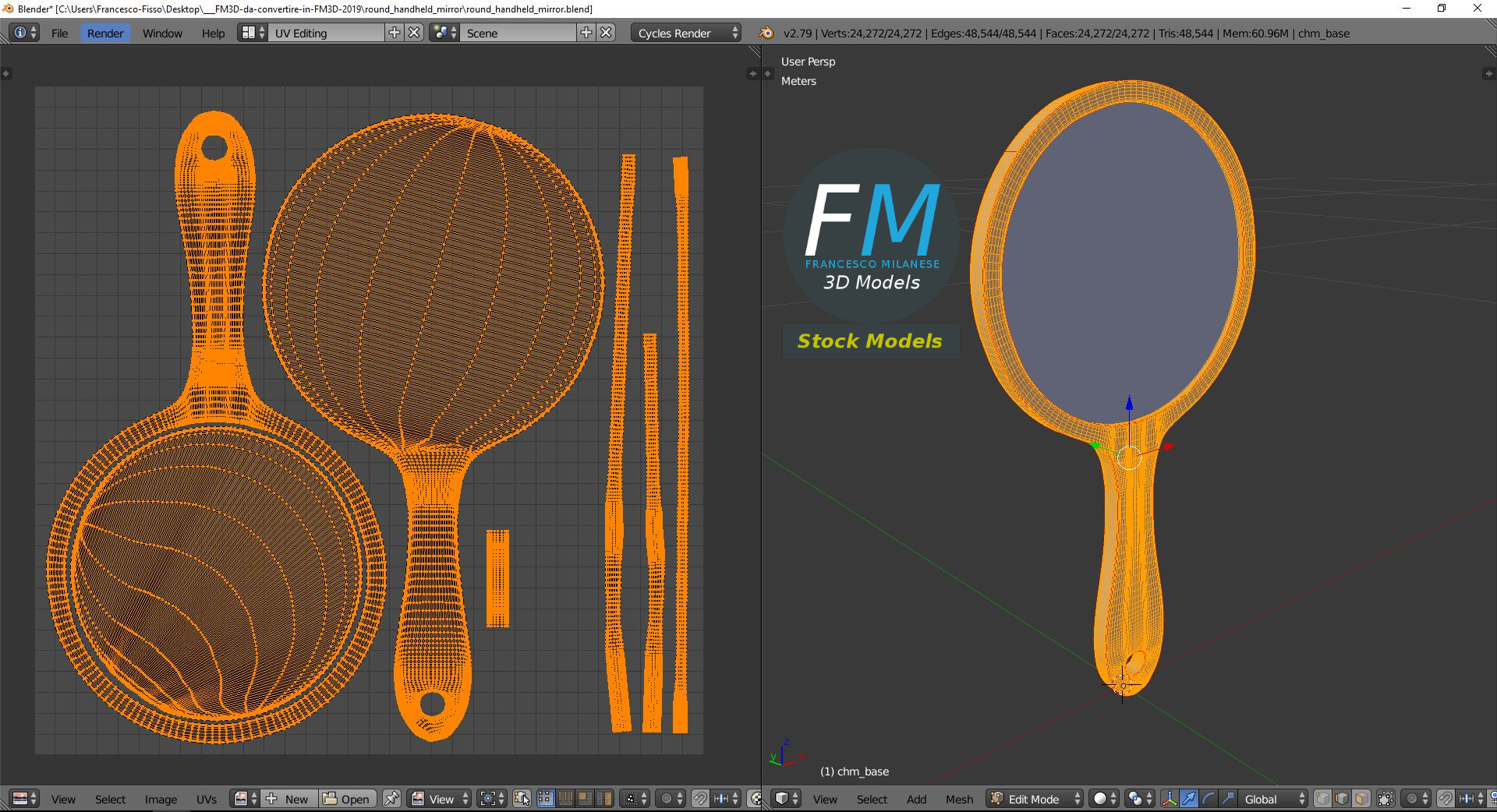 3D-Modell - Runder Handspiegel - 10