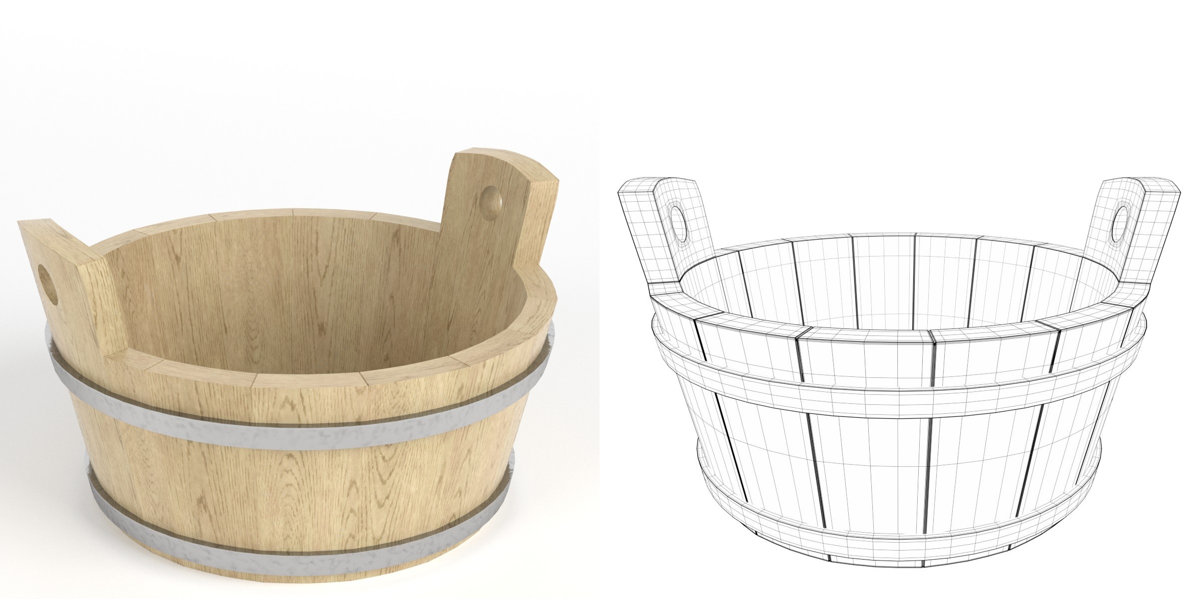 3D-Modell - Runder Knettrog aus Holz