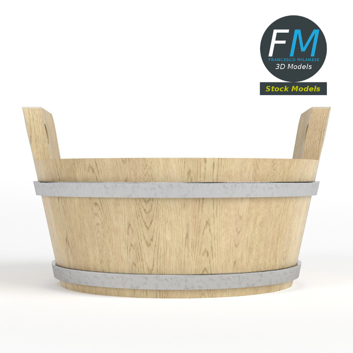 3D-Modell - Runder Knettrog aus Holz - 03