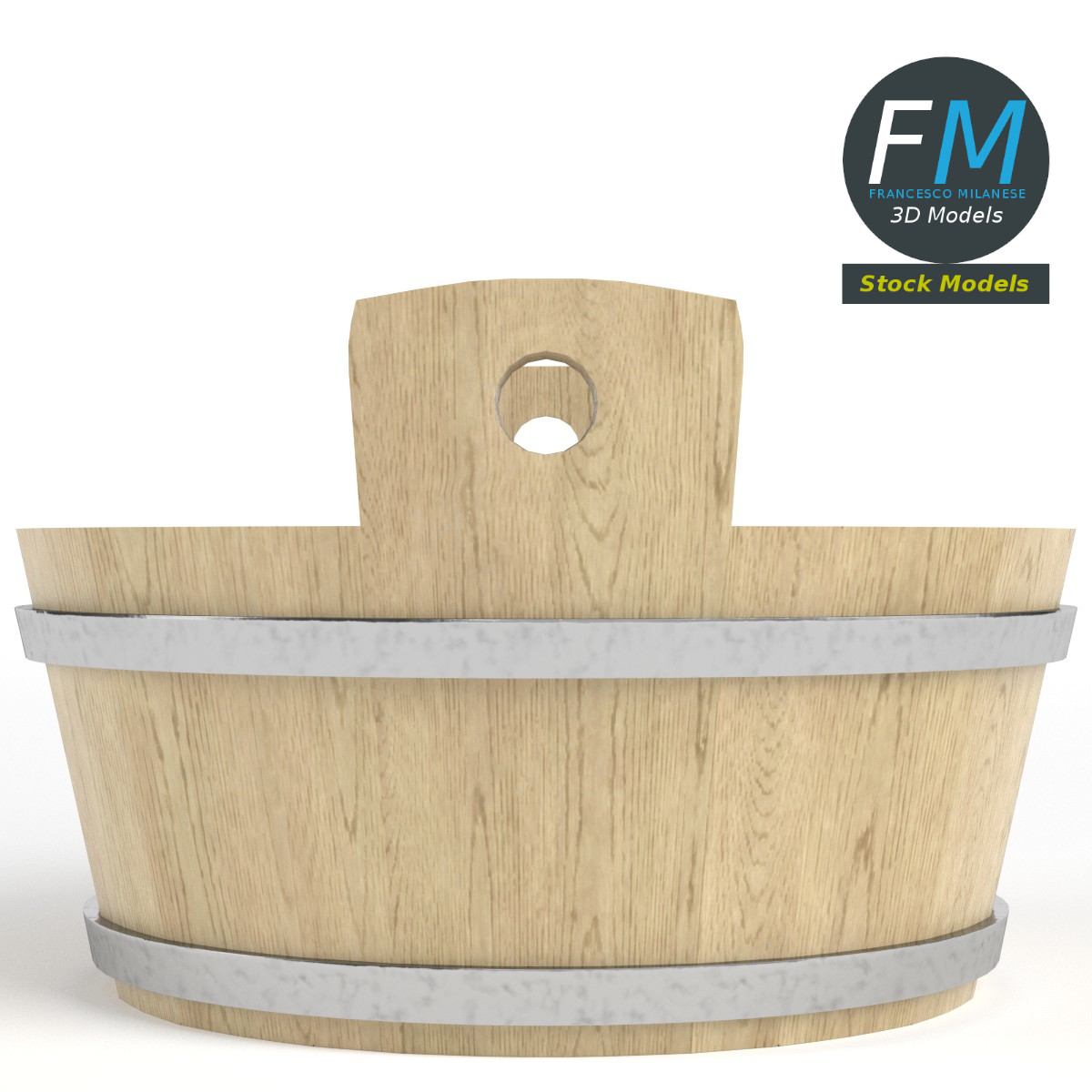 3D-Modell - Runder Knettrog aus Holz - 04