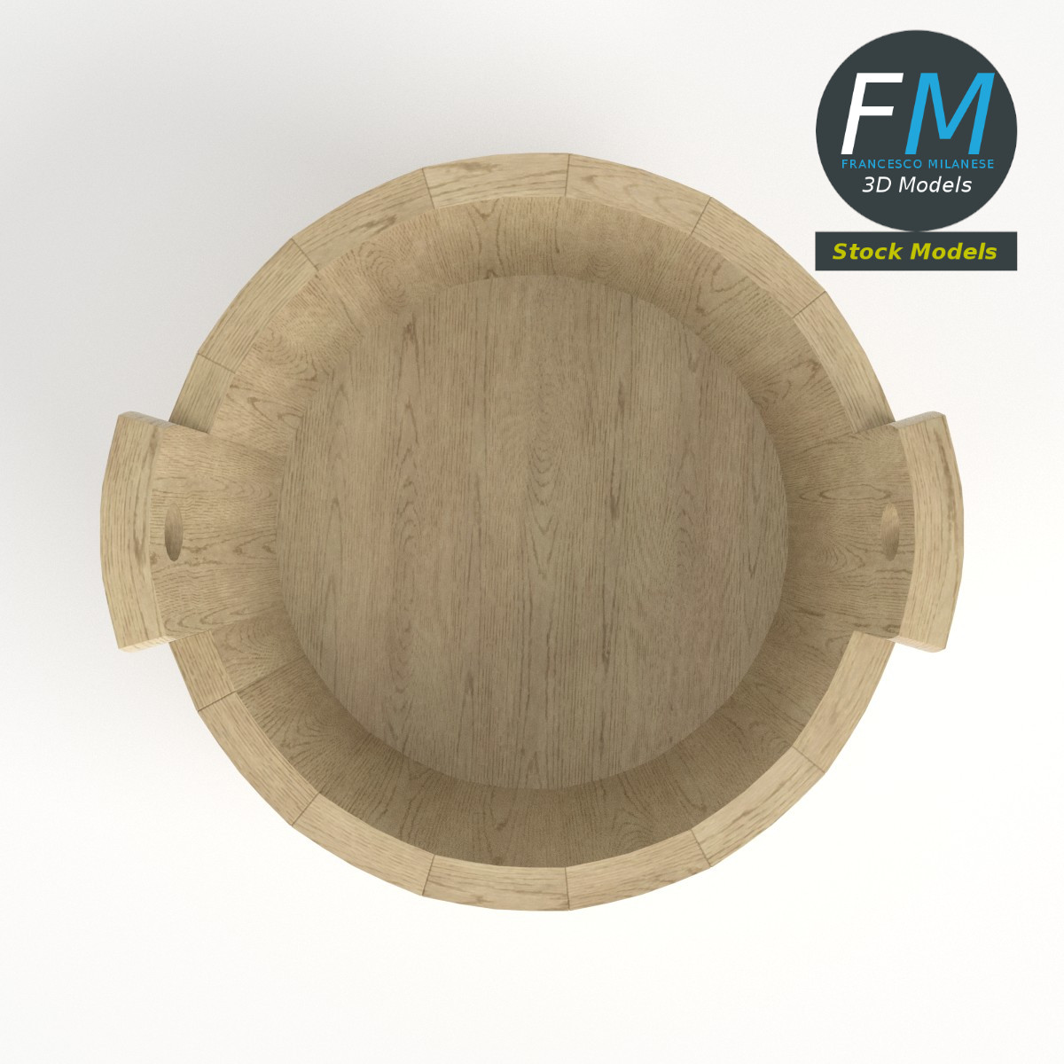 3D-Modell - Runder Knettrog aus Holz - 06