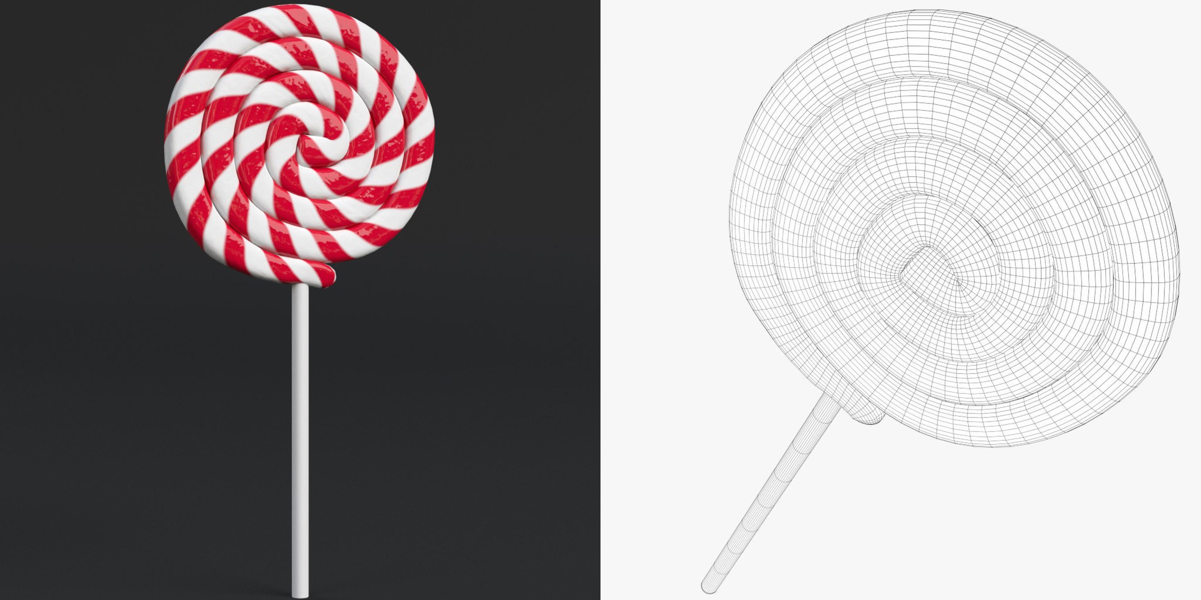 3D-Modell - Runder Spiral-Lutscher