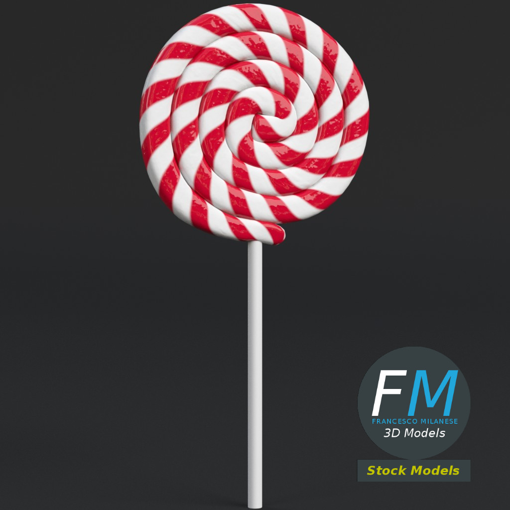 3D-Modell - Runder Spiral-Lutscher - 01