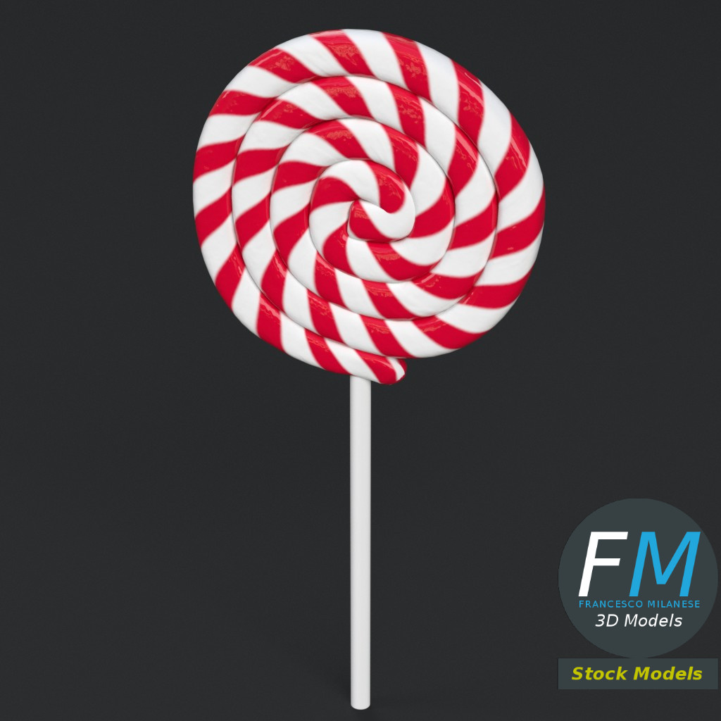 3D-Modell - Runder Spiral-Lutscher - 02
