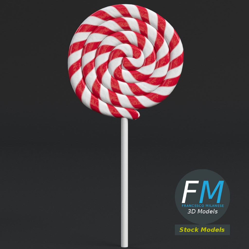 3D-Modell - Runder Spiral-Lutscher - 03