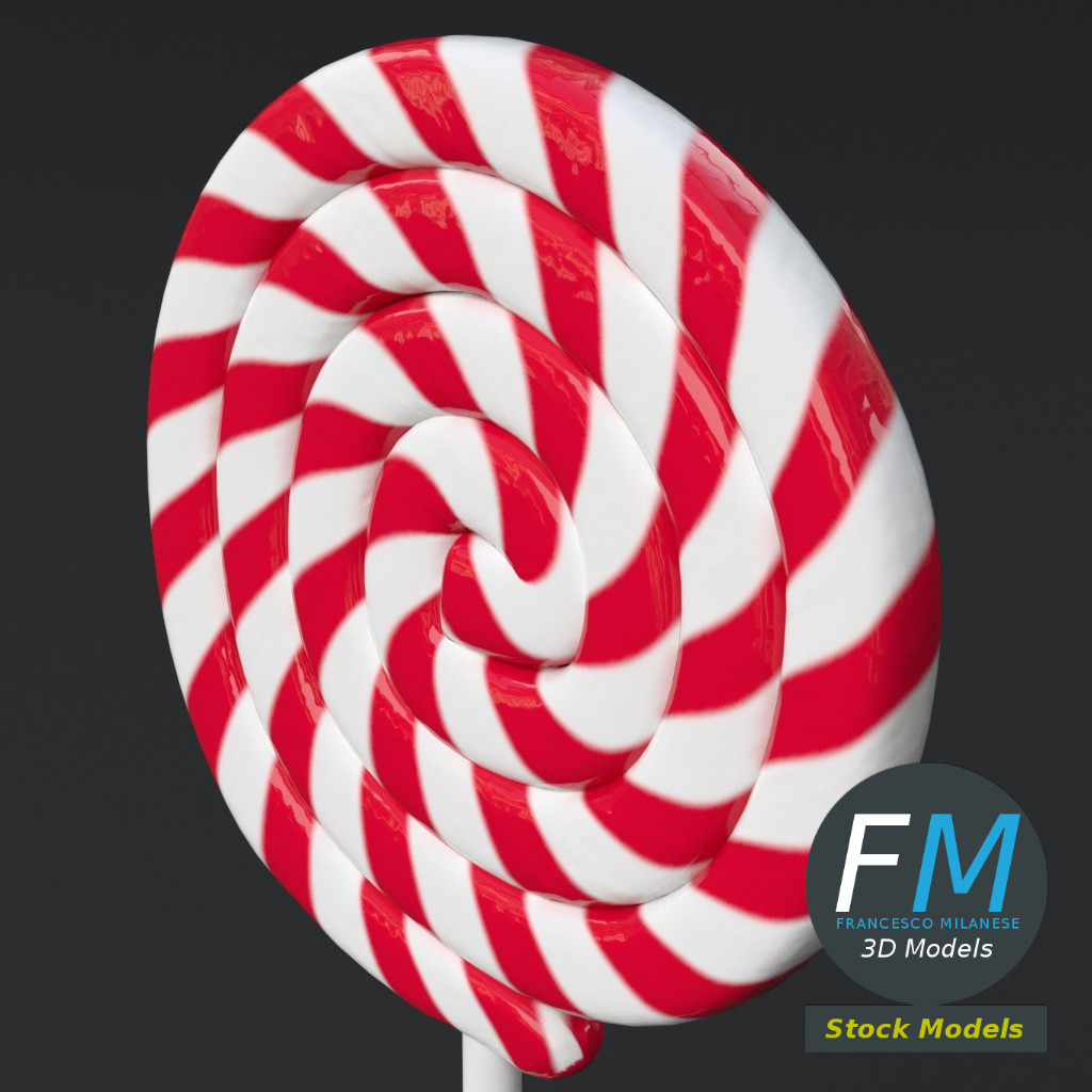 3D-Modell - Runder Spiral-Lutscher - 05