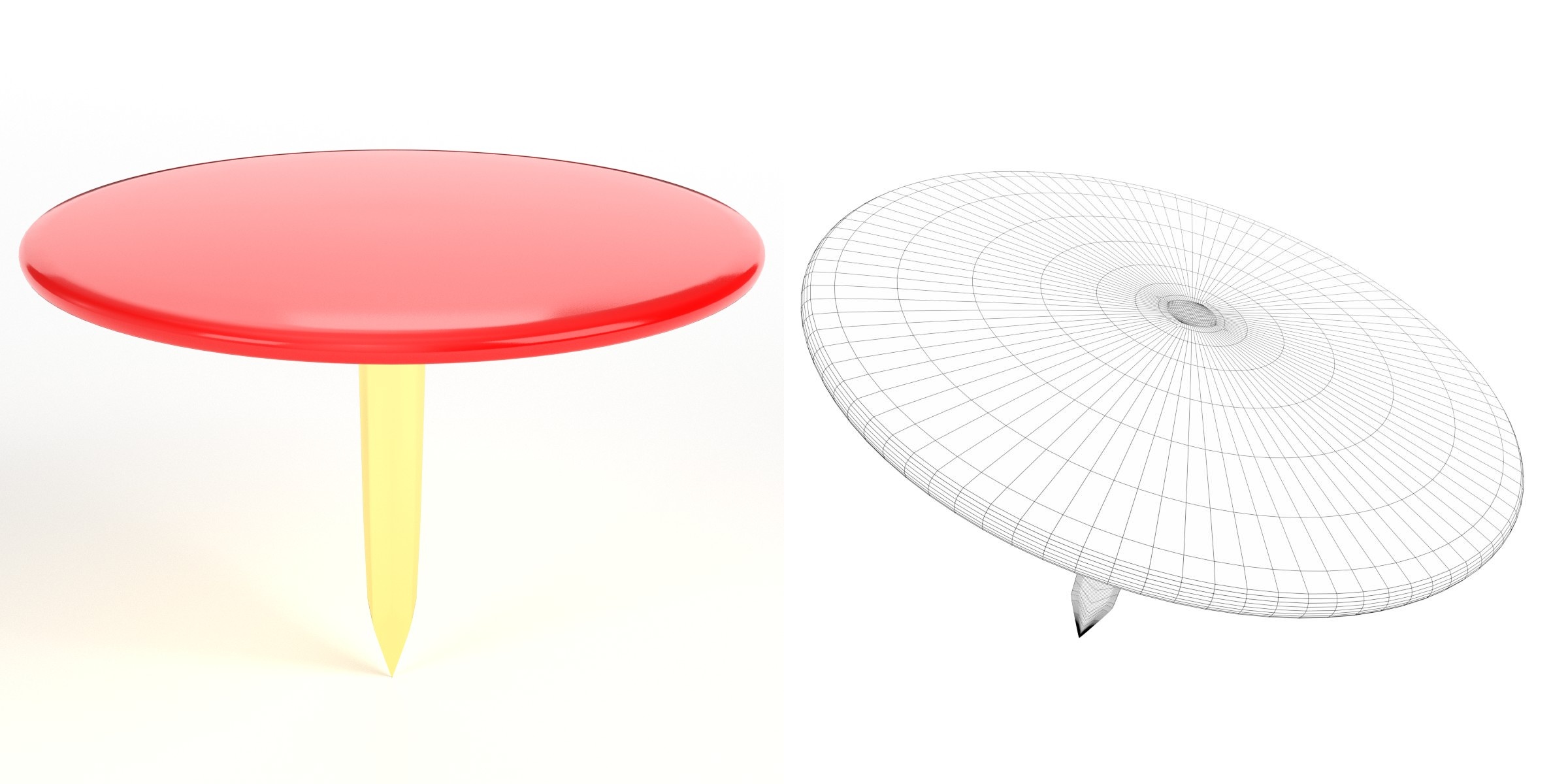 3D-Modell - Runde Reißzwecke