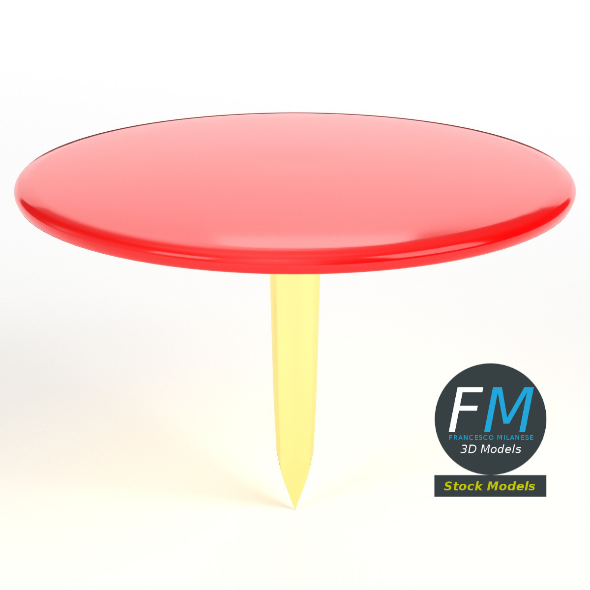 3D-Modell - Runde Reißzwecke - 01