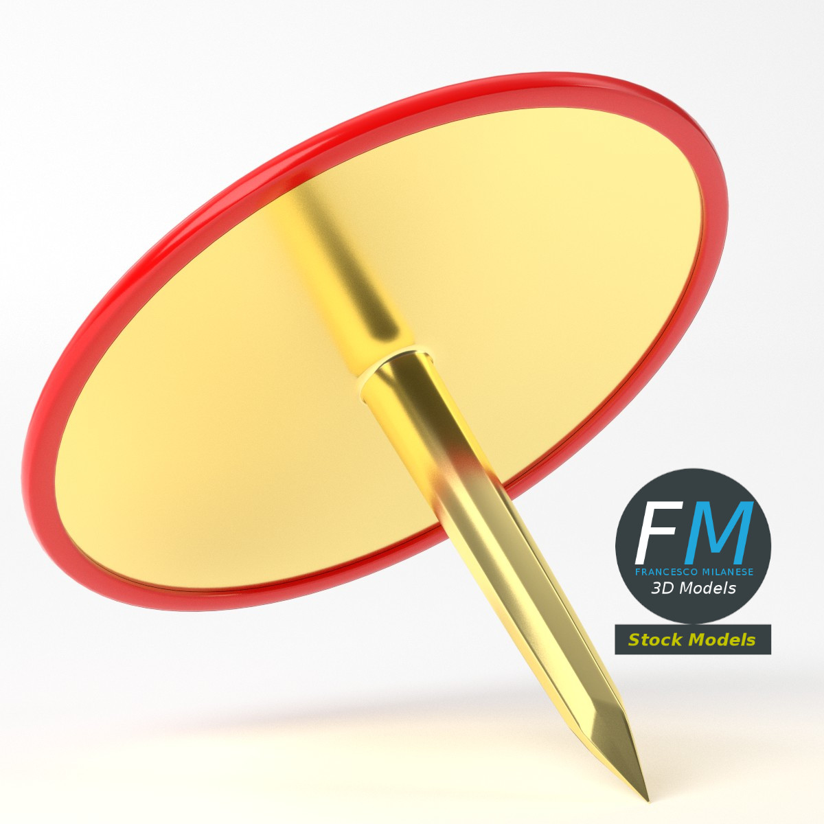3D-Modell - Runde Reißzwecke - 05