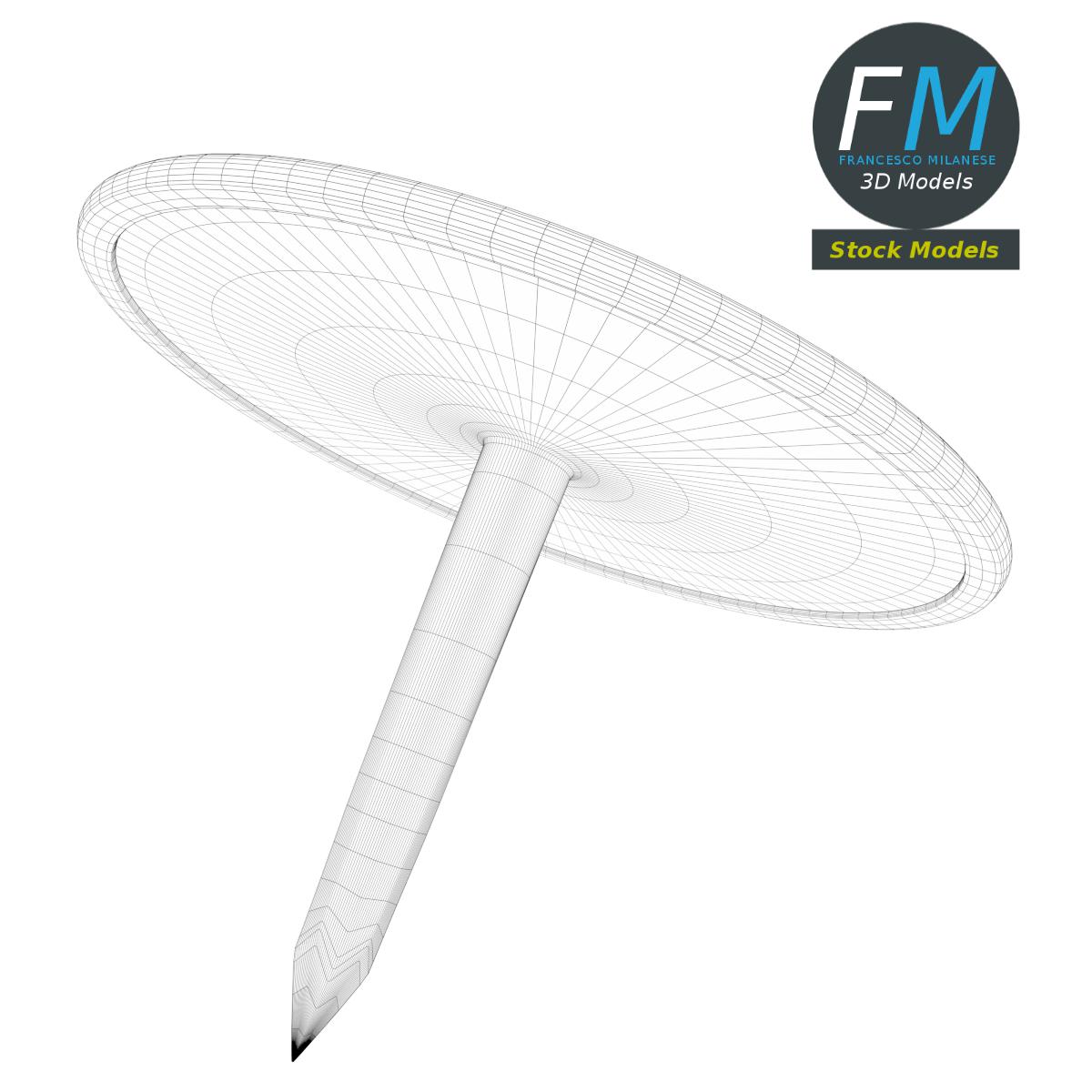 3D-Modell - Runde Reißzwecke - 08