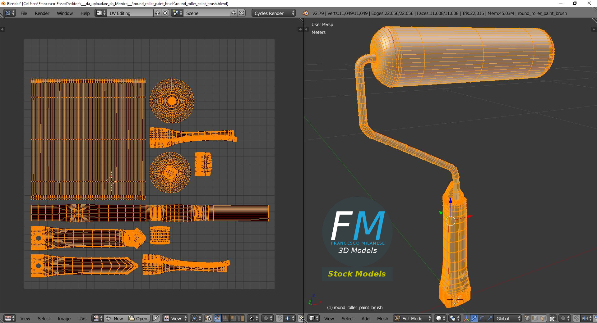 3D-Modell - Runde Farbrolle - 10