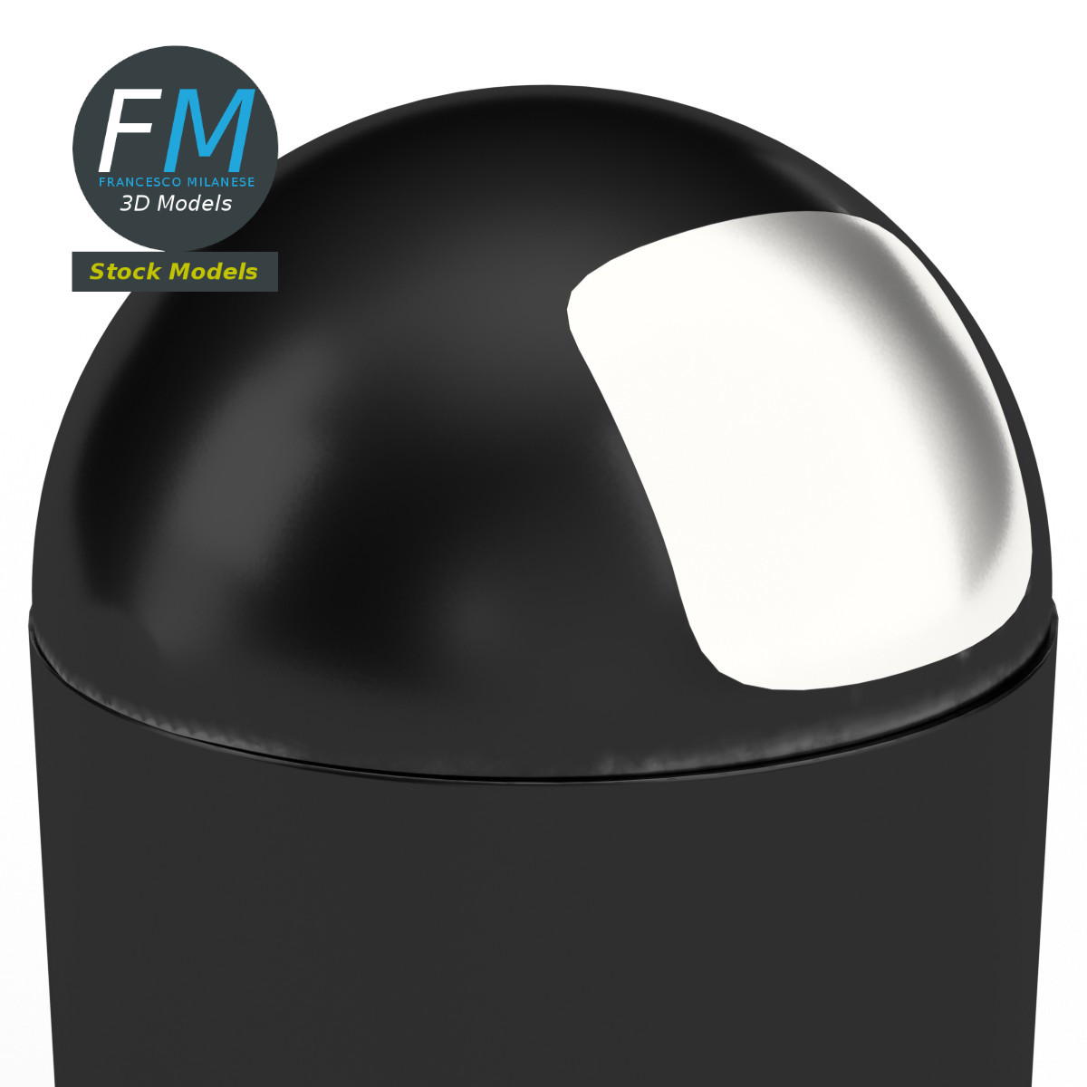 3D-Modell - Abfalleimer mit Rundem Oberteil - 04