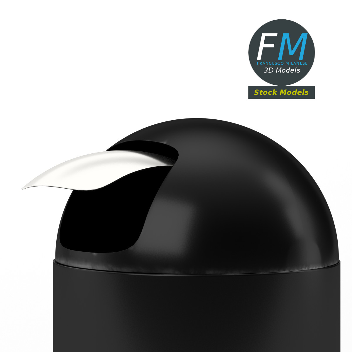 3D-Modell - Abfalleimer mit Rundem Oberteil - 05