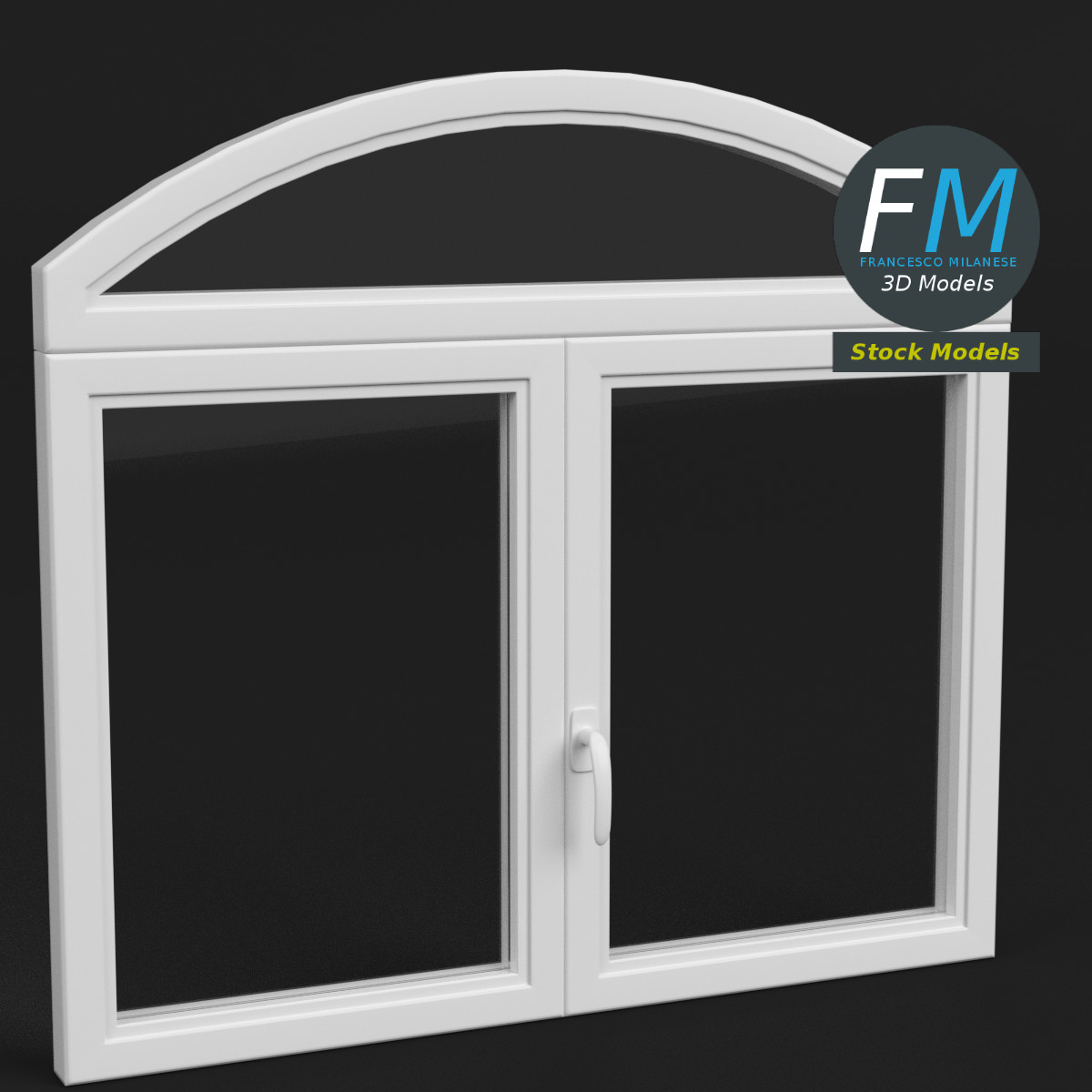 3D-Modell - Fenster mit Rundbogenoberlicht - 01