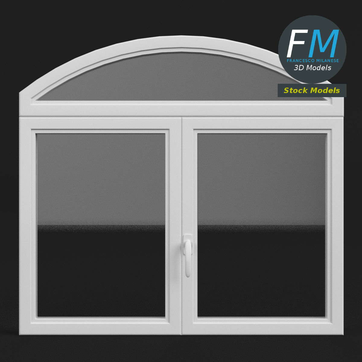 3D-Modell - Fenster mit Rundbogenoberlicht - 03