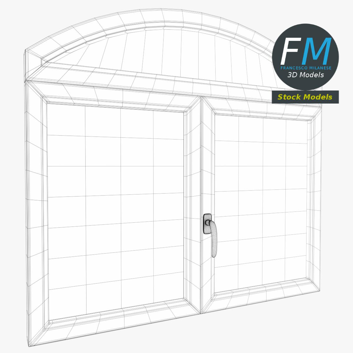 3D-Modell - Fenster mit Rundbogenoberlicht - 07