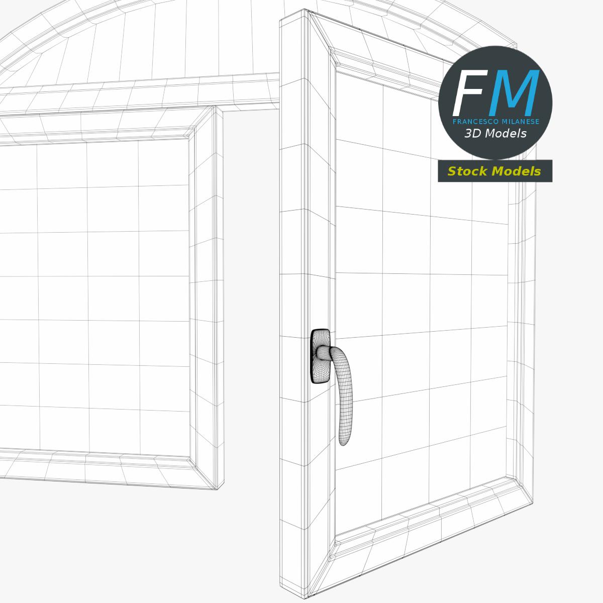 3D-Modell - Fenster mit Rundbogenoberlicht - 08