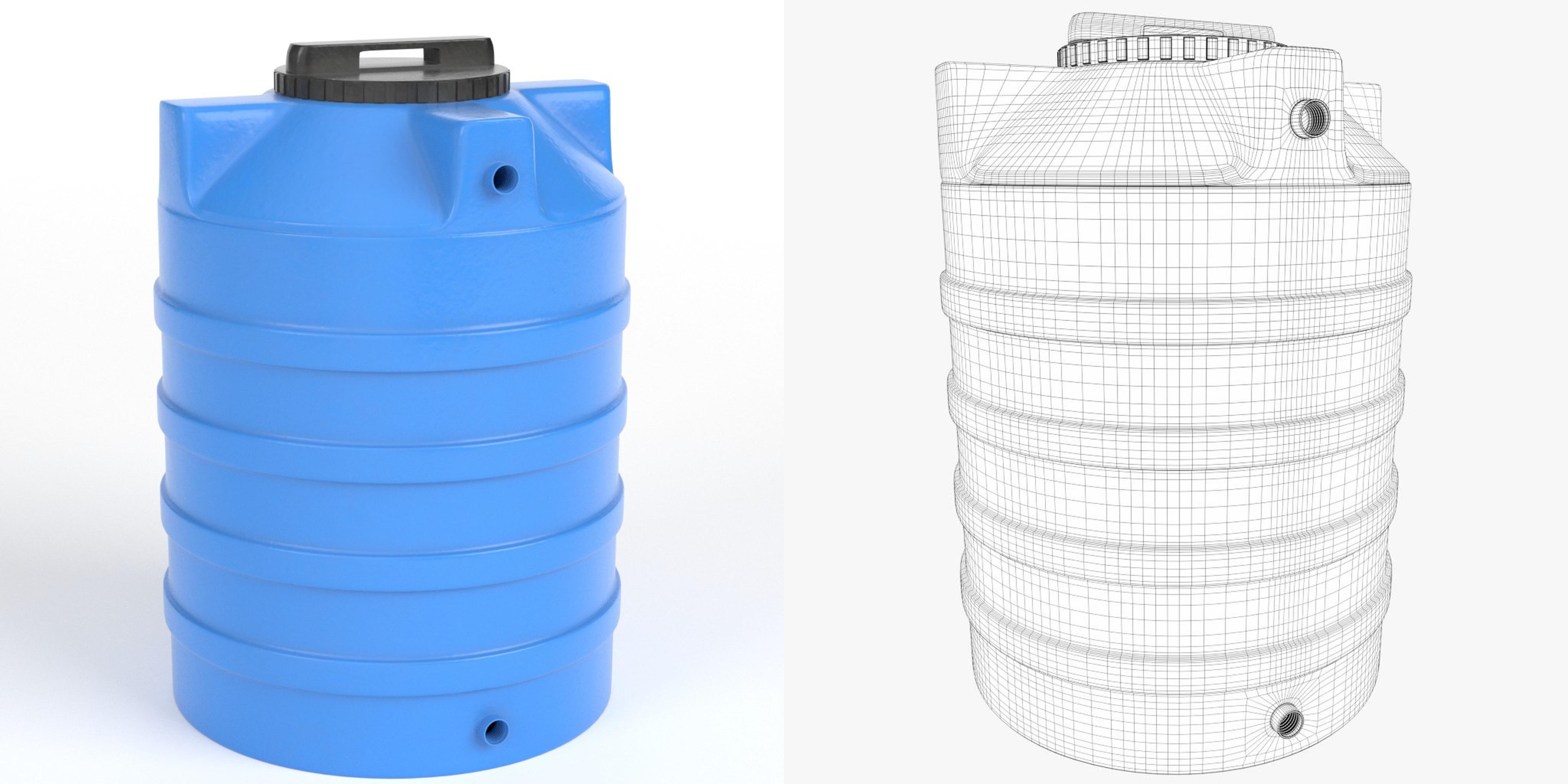 3D-Modell - Runder Wassertank
