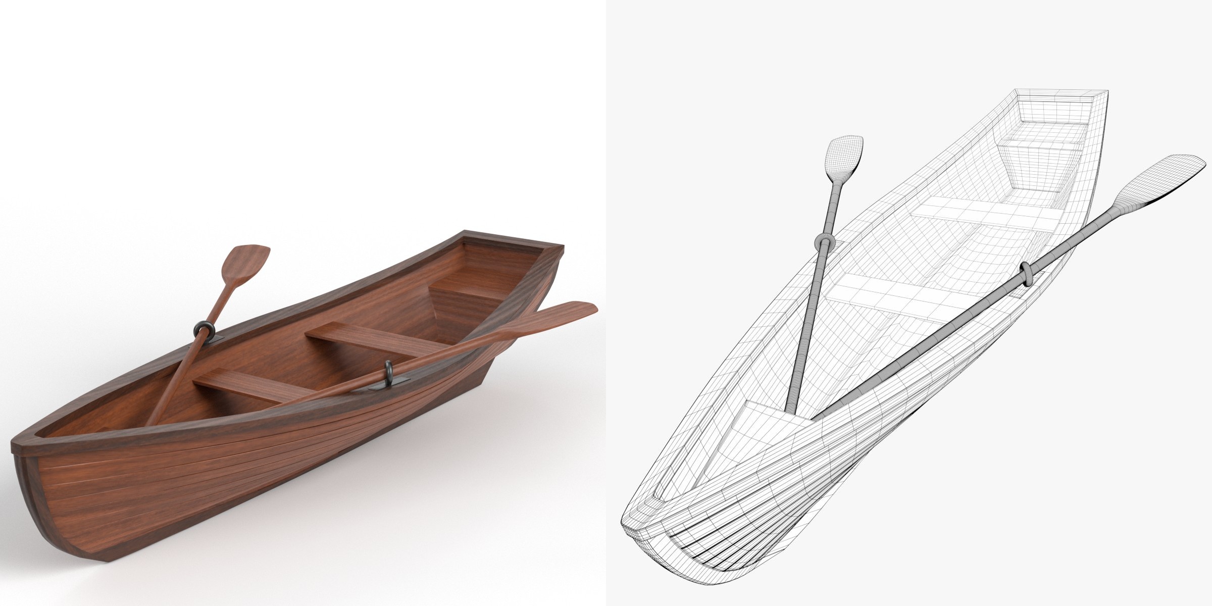3D-Modell - Ruderboot