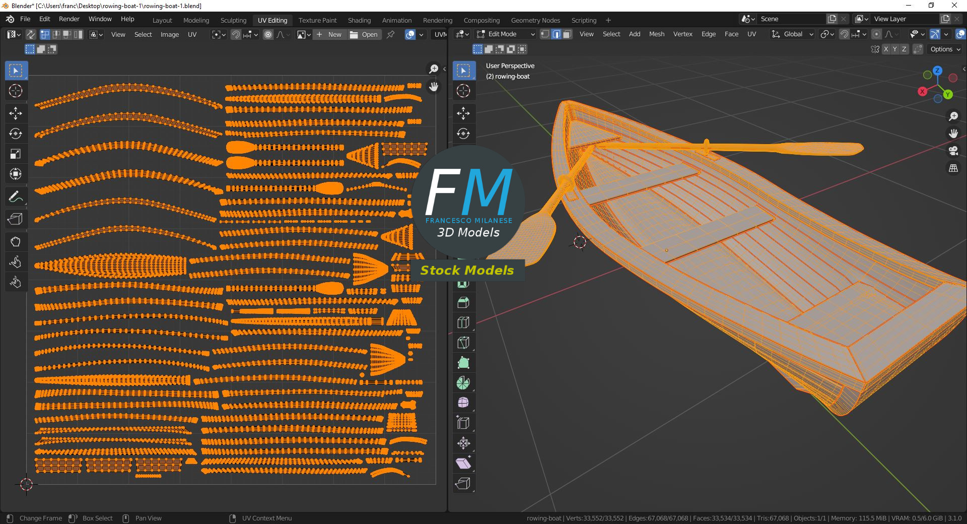3D-Modell - Ruderboot - 10