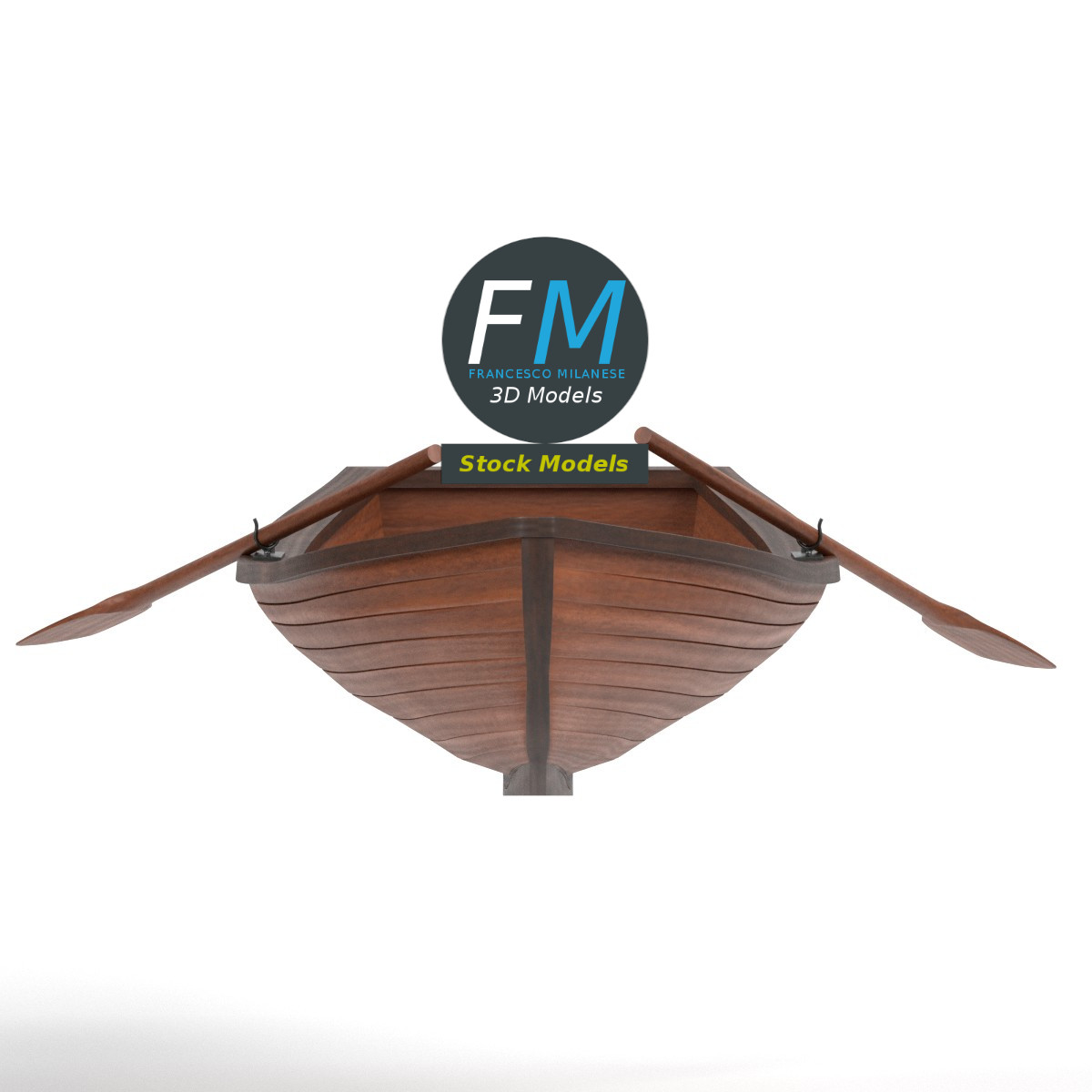 3D-Modell - Hölzernes Ruderboot - 04