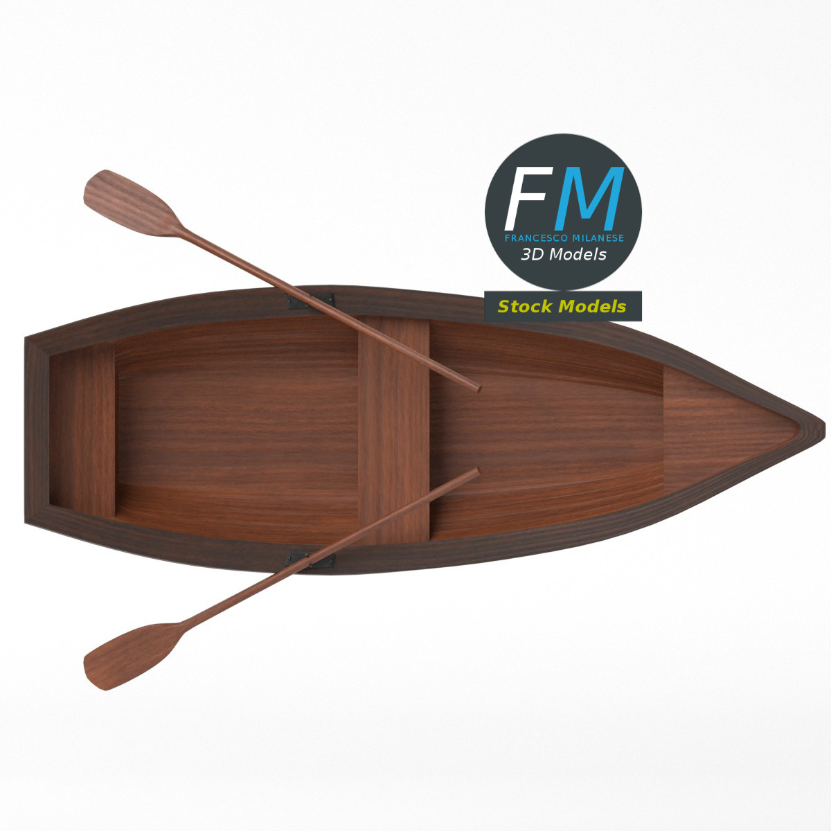 3D-Modell - Hölzernes Ruderboot - 05