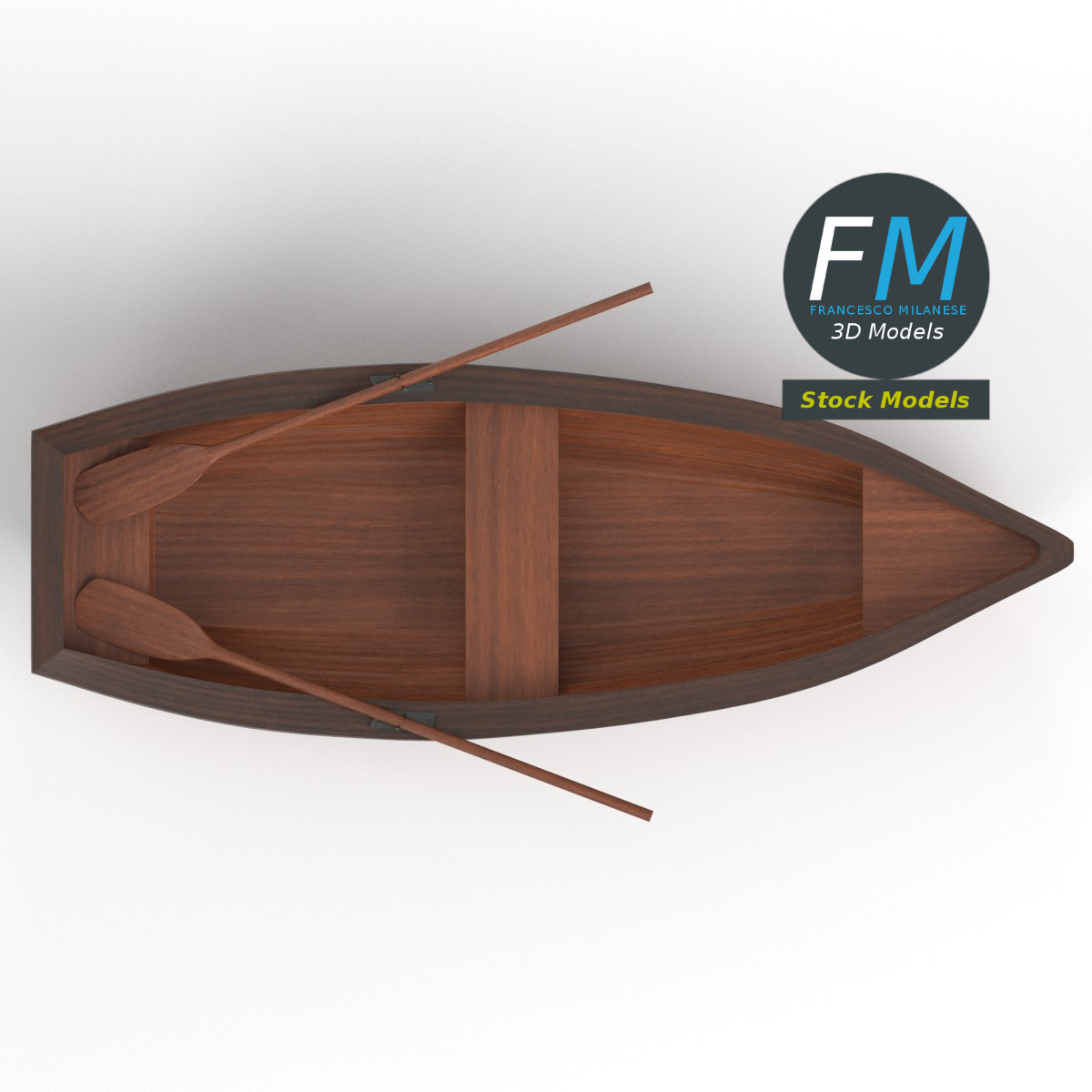 3D-Modell - Hölzernes Ruderboot - 06