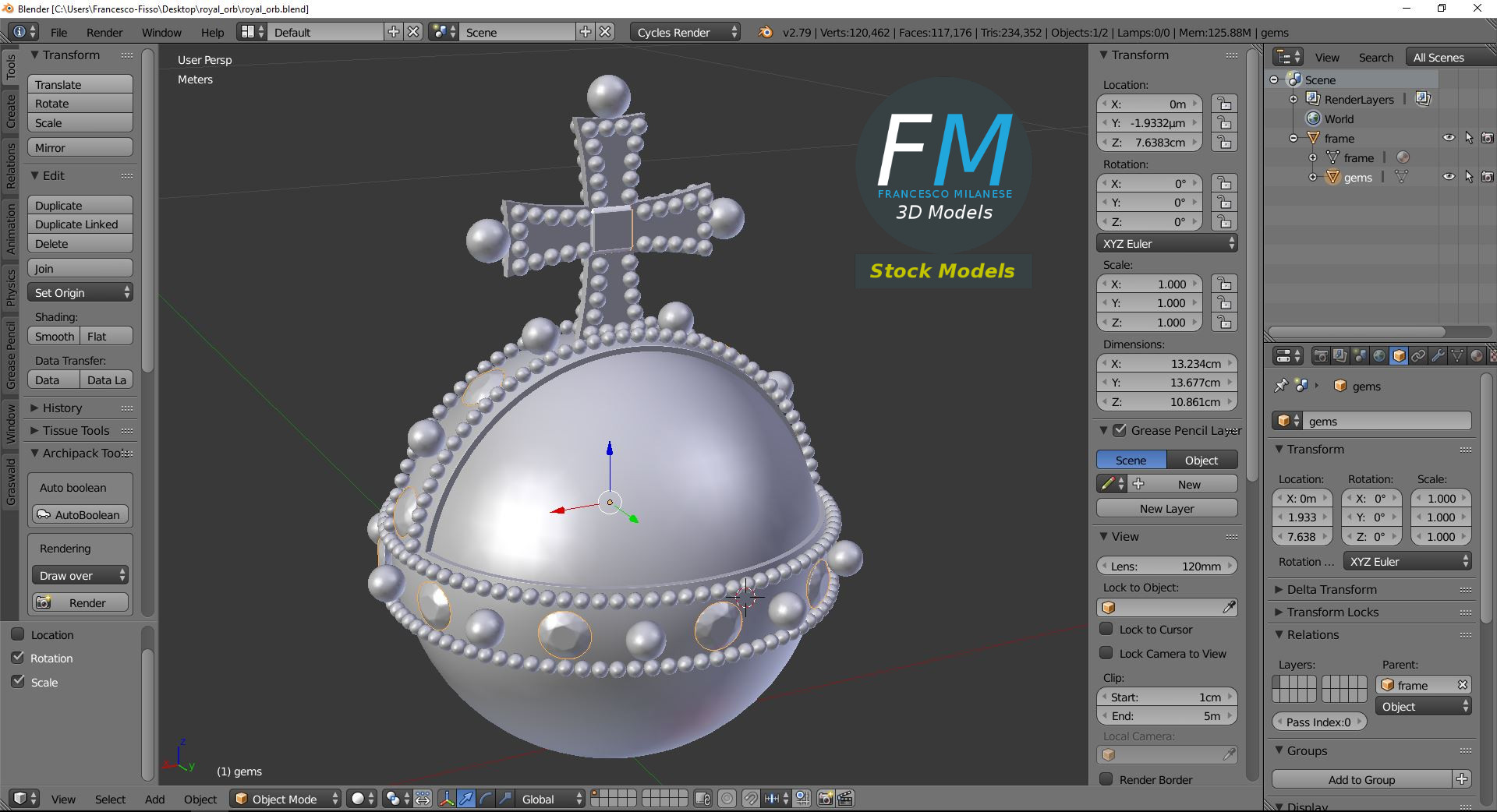 3D-Modell - Reichsapfel - 09