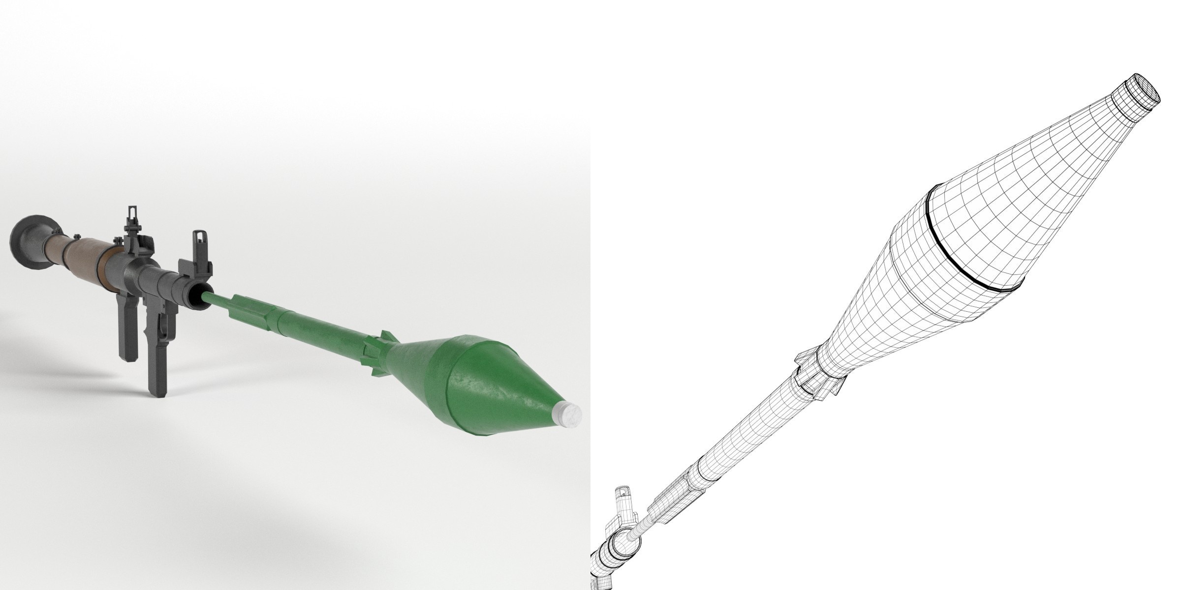3D-Modell - Raketenwerfer mit Rakete