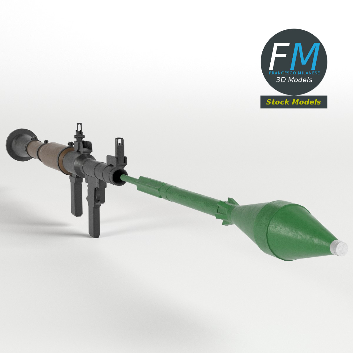 3D-Modell - Raketenwerfer mit Rakete - 01