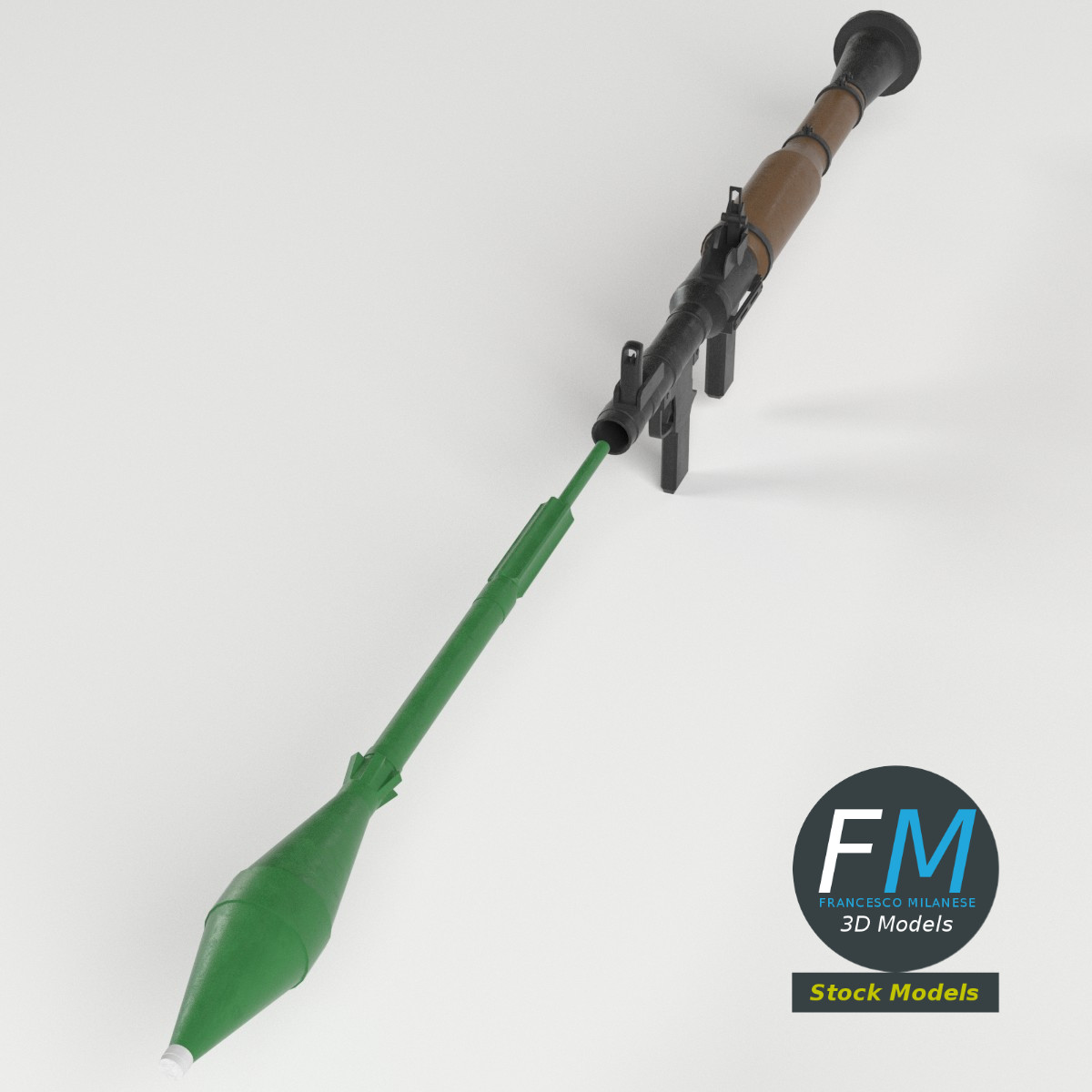 3D-Modell - Raketenwerfer mit Rakete - 02