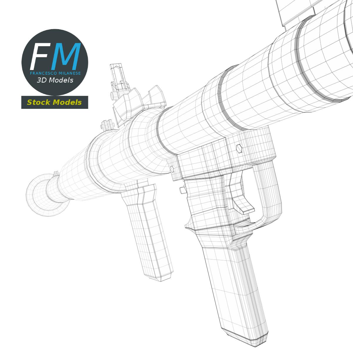 3D-Modell - Raketenwerfer mit Rakete - 08