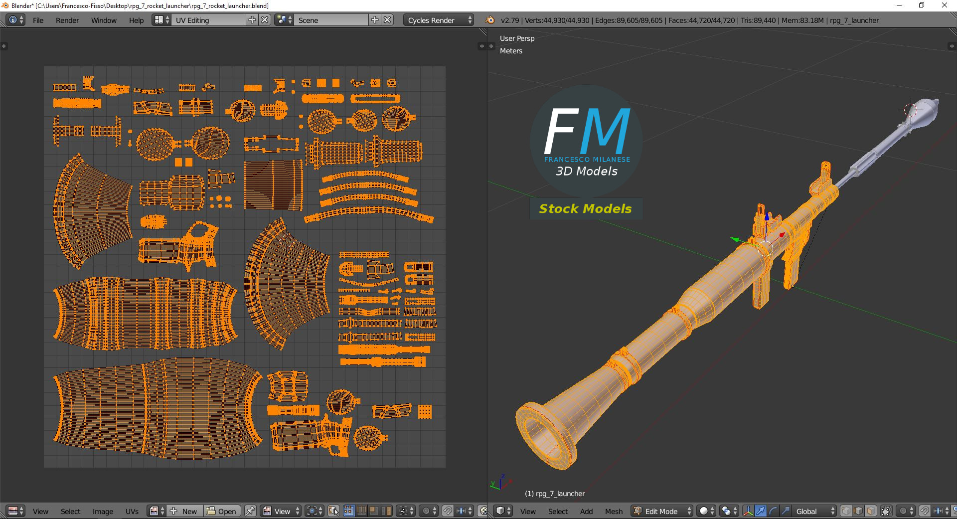 3D-Modell - Raketenwerfer mit Rakete - 10