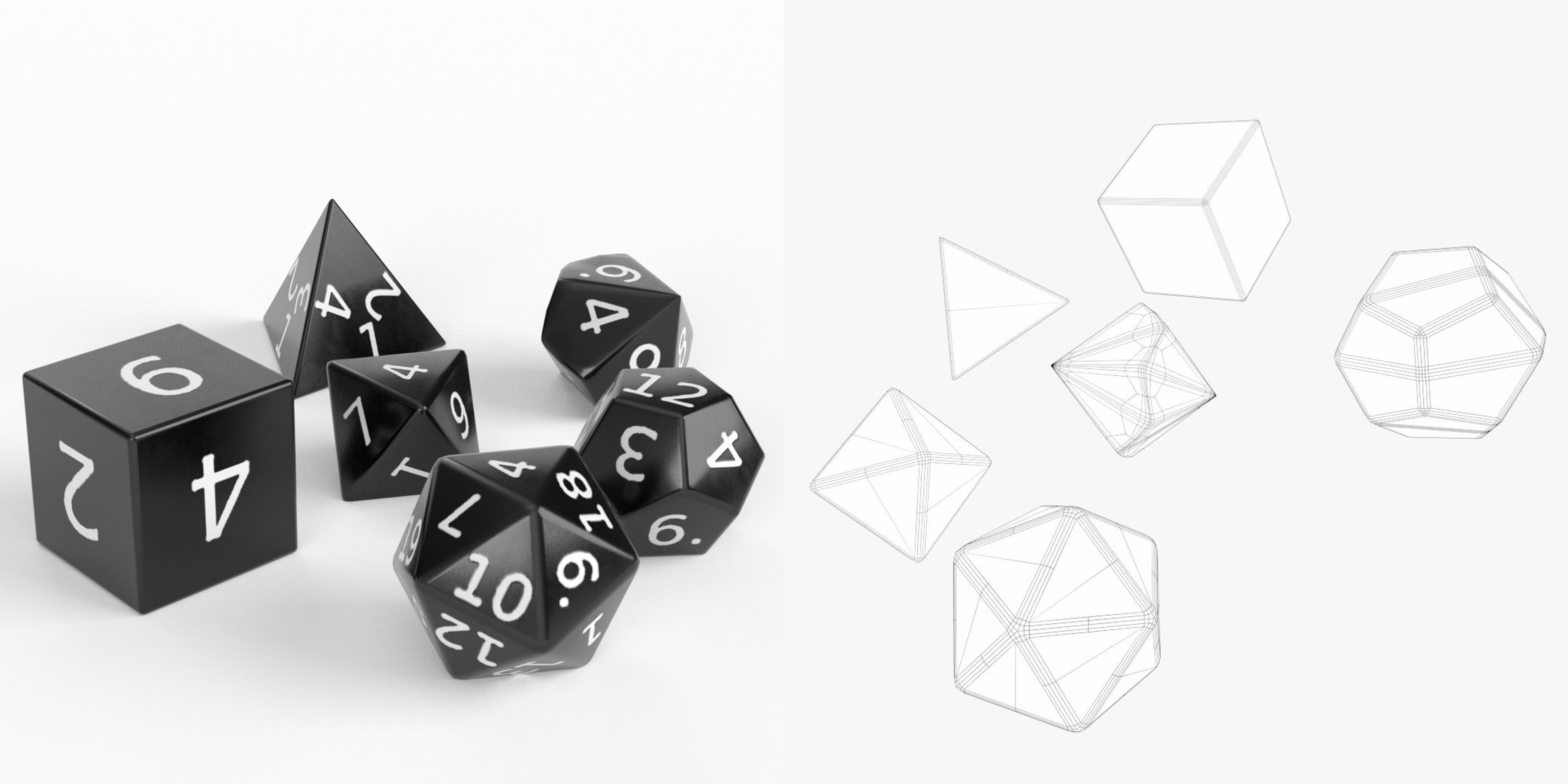3D-Modell - RPG-Würfelset