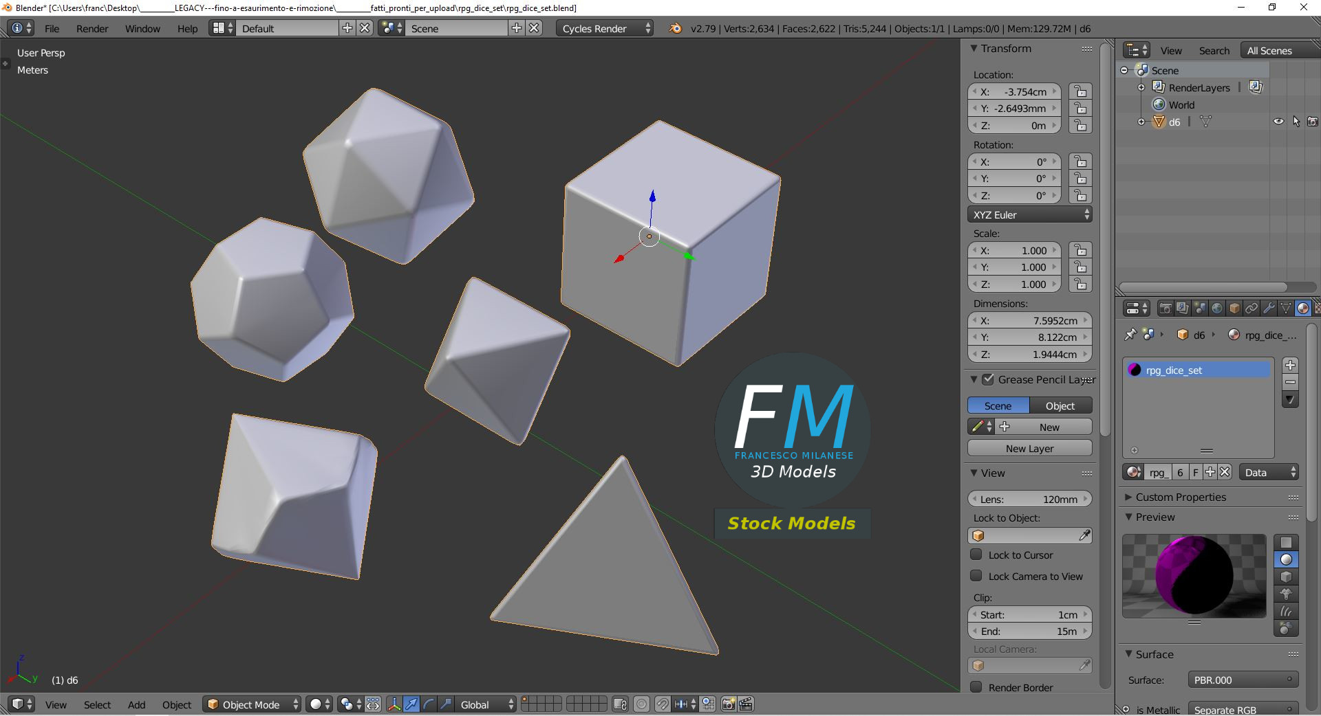 3D-Modell - RPG-Würfelset - 09