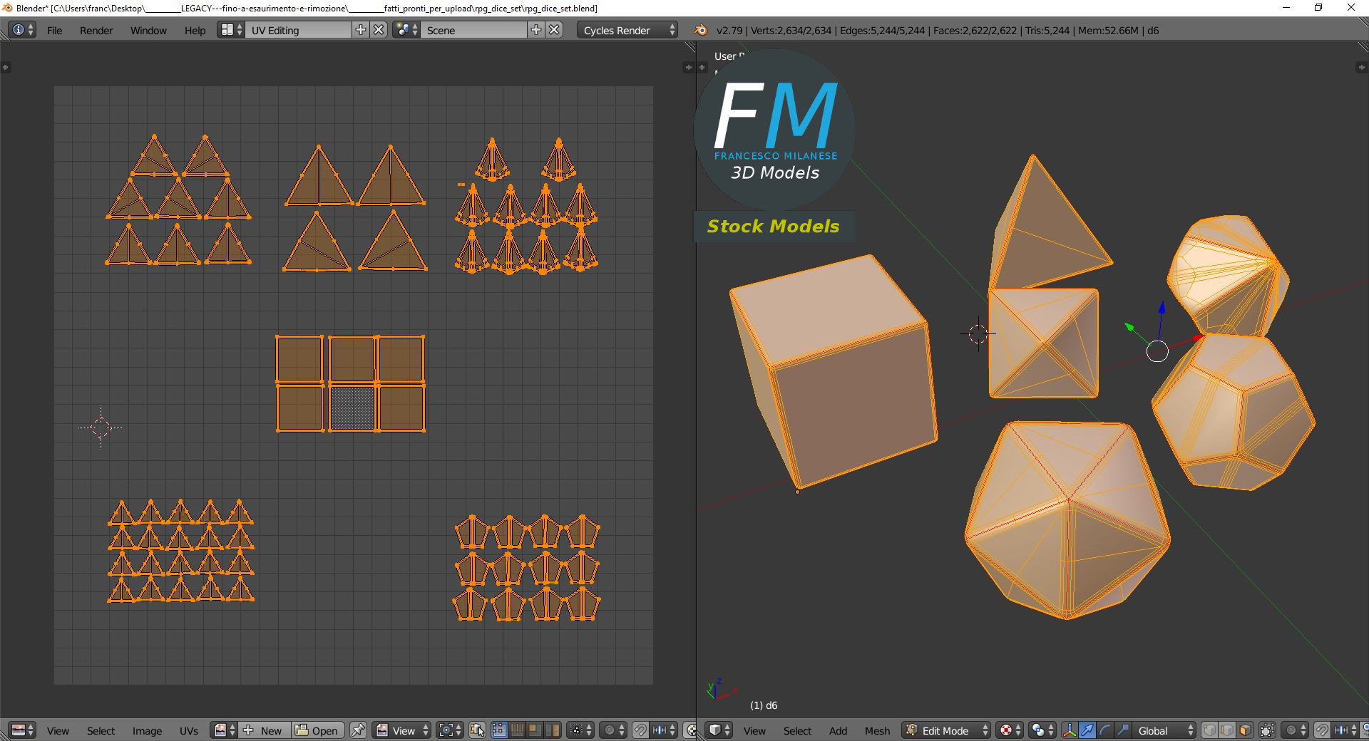 3D-Modell - RPG-Würfelset - 10