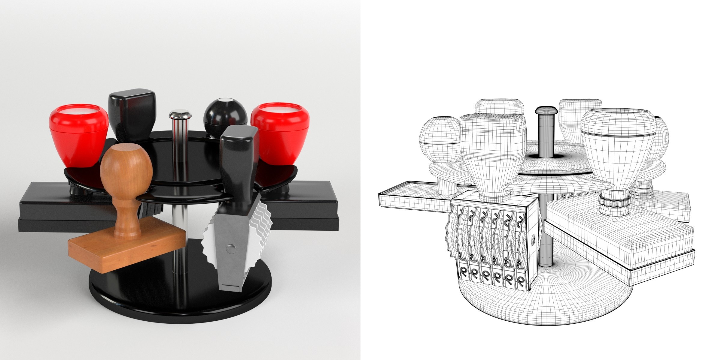 3D-Modell - Stempelhalter-Set