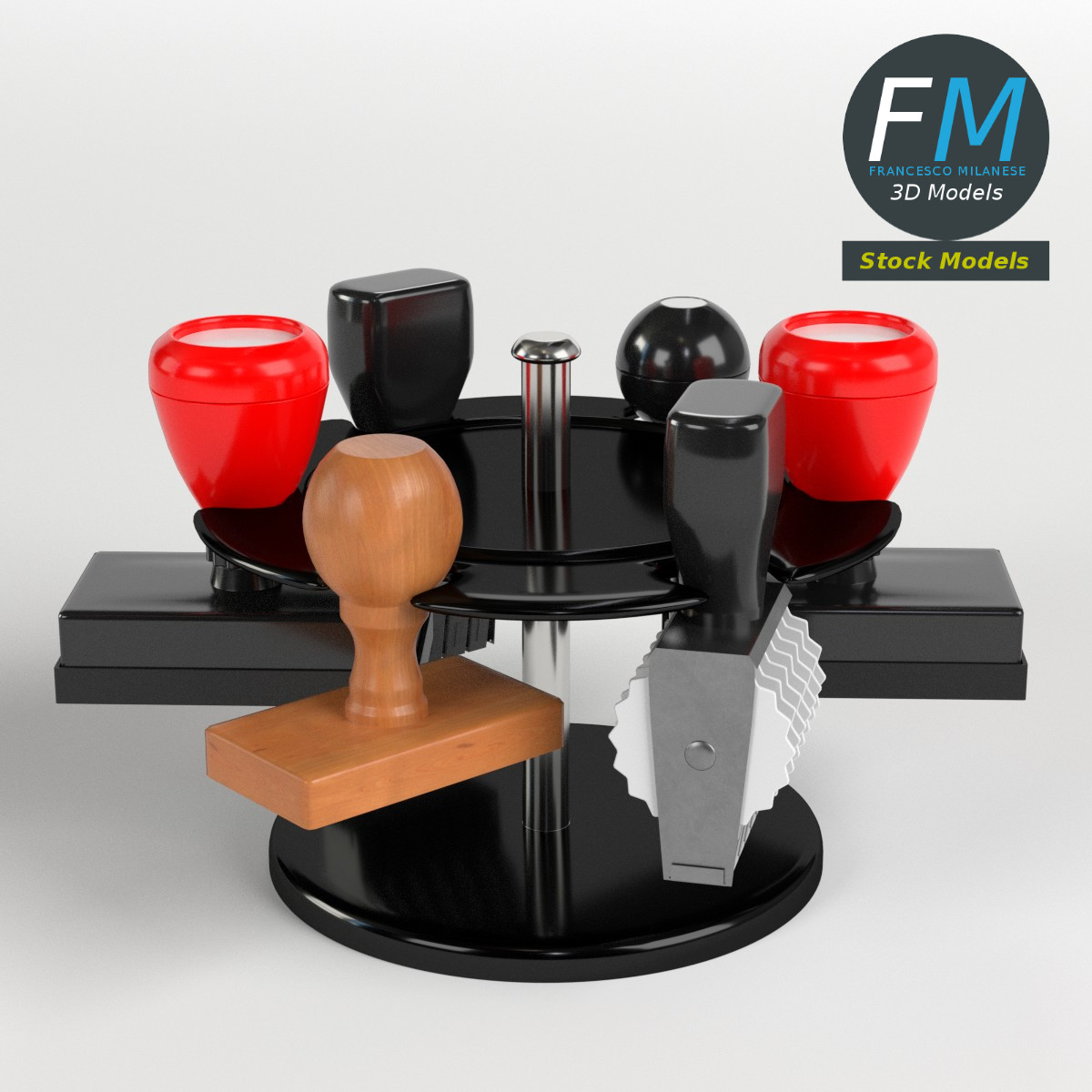 3D-Modell - Stempelhalter-Set - 01